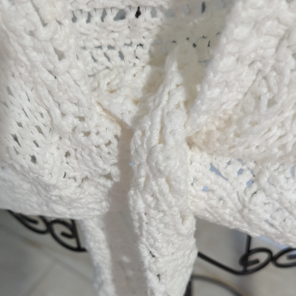 LOFT White Crochet Shrug Sweater - Picture 4 of 7